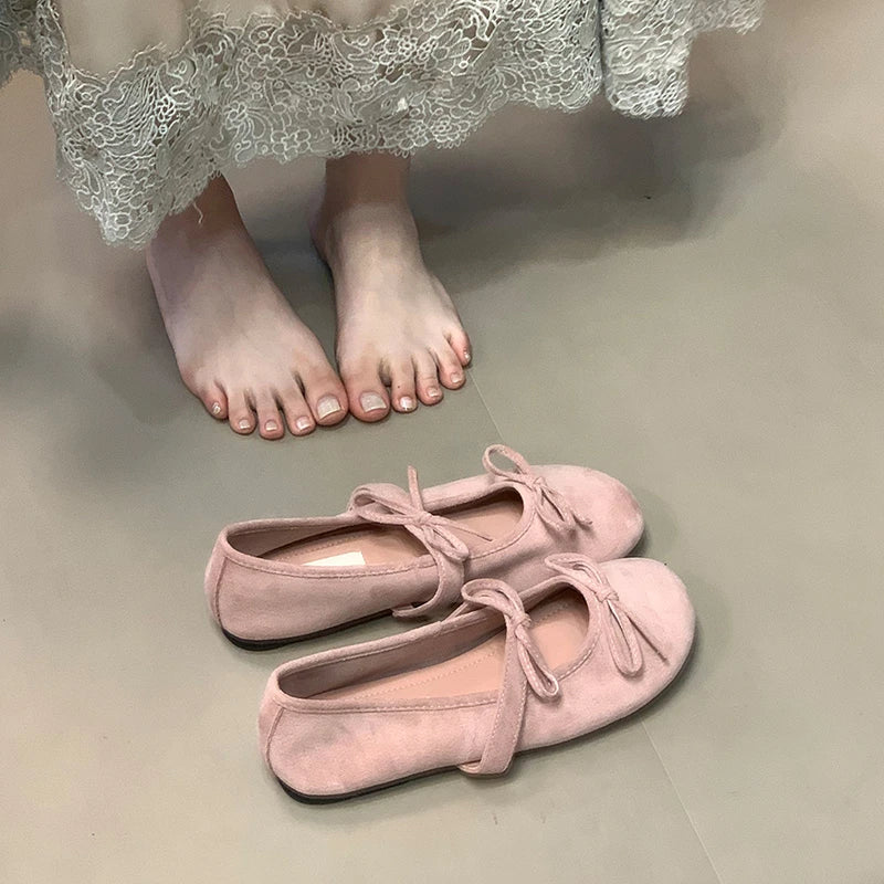 Fashion Butterfly-knot Ladies Ballet Flats Shoes Female Shallow Women