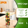 Bbq Accessories Stainless Steel Grill Basket Portable Barbecue Cage Rolling Grilling Basket Useful Outdoor BBQ Grill Basket Zpaxo 2PCS-L