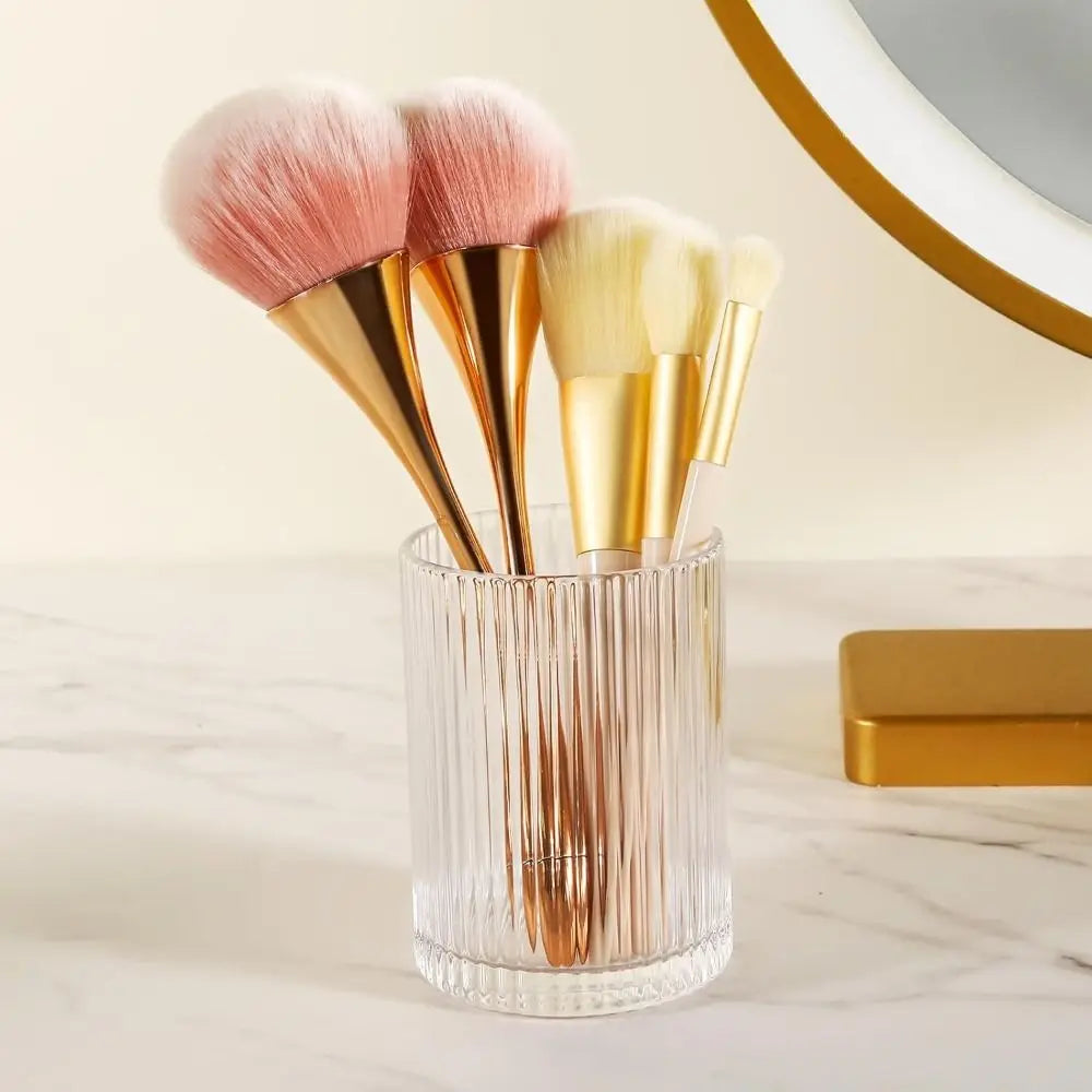 Vintage Striped Make Up Cup Acrylic Pure Makeup Brush Holder Zpaxo