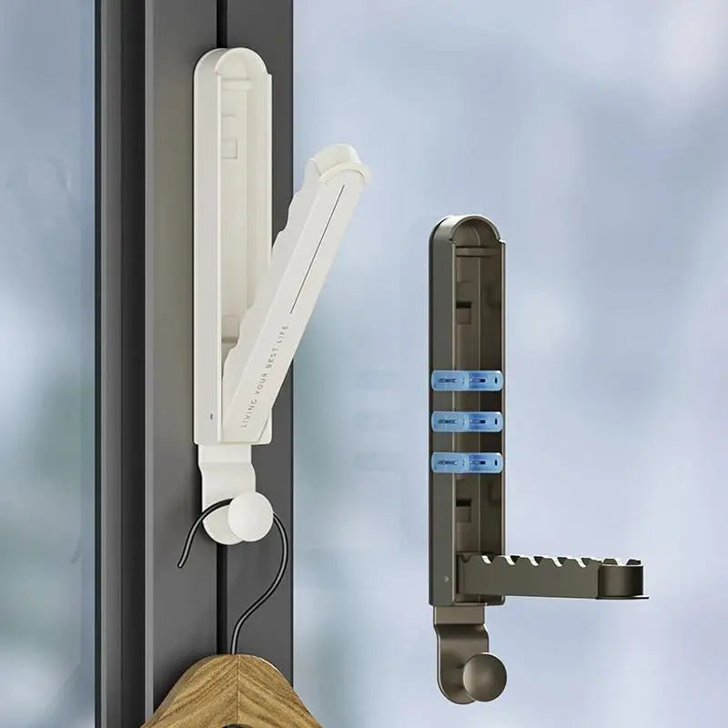 Multifunctional 5-Segment Hook Portable Coat Towel Hanger No Punching