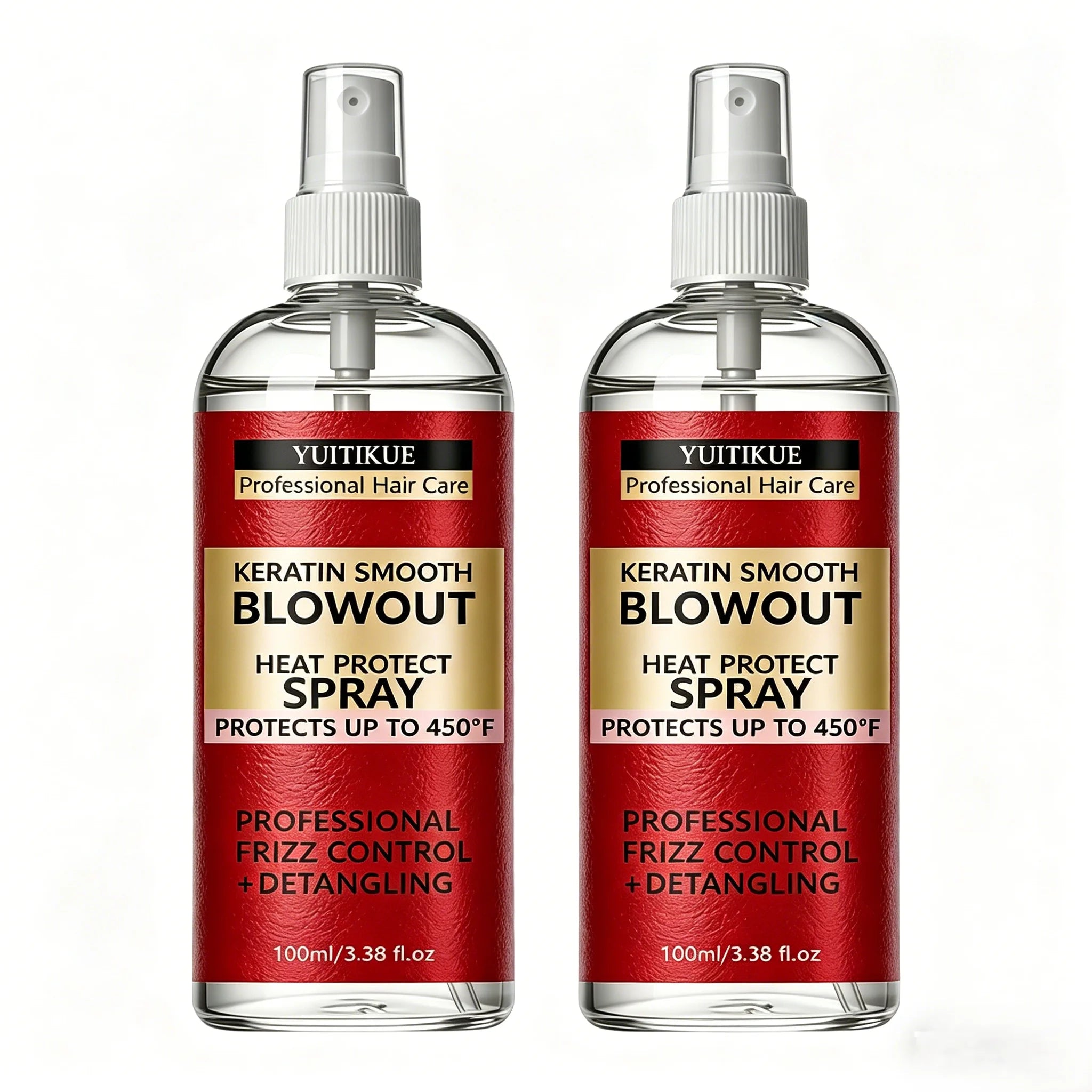 YUITIKUE Keratin Heat Protect Spray 450°F – Frizz Control Heat Protect Spray Zpaxo 2pc