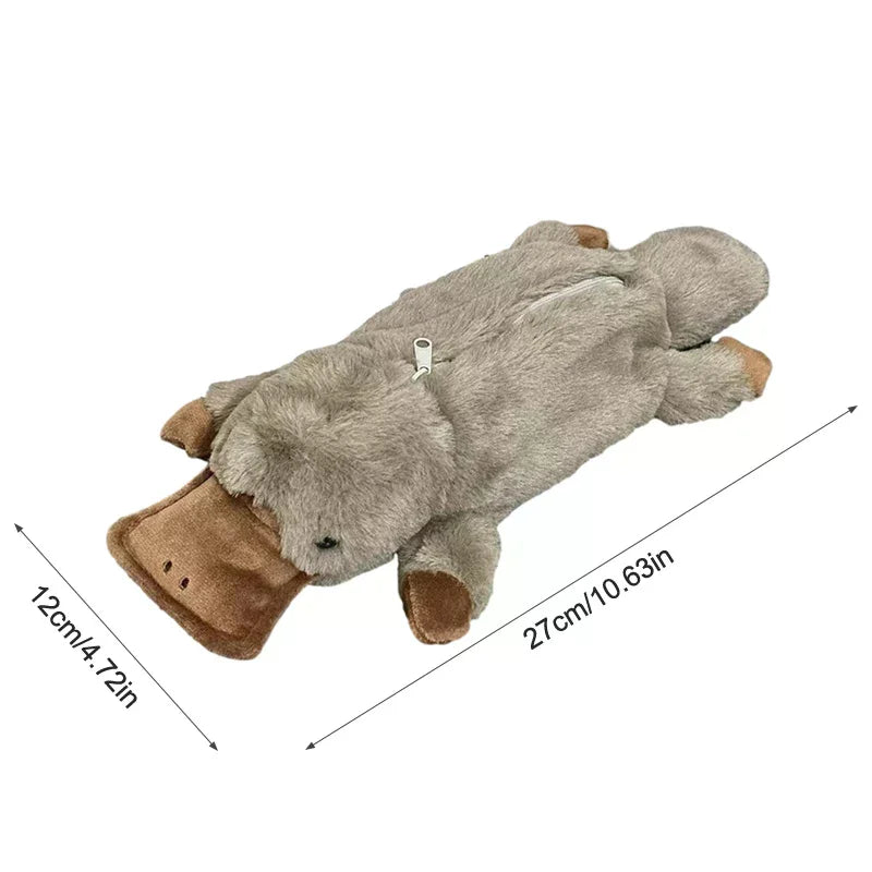 Pleasant Platypus Pen Storage Makeup Case Plush Writing Tool Pouch Zpaxo