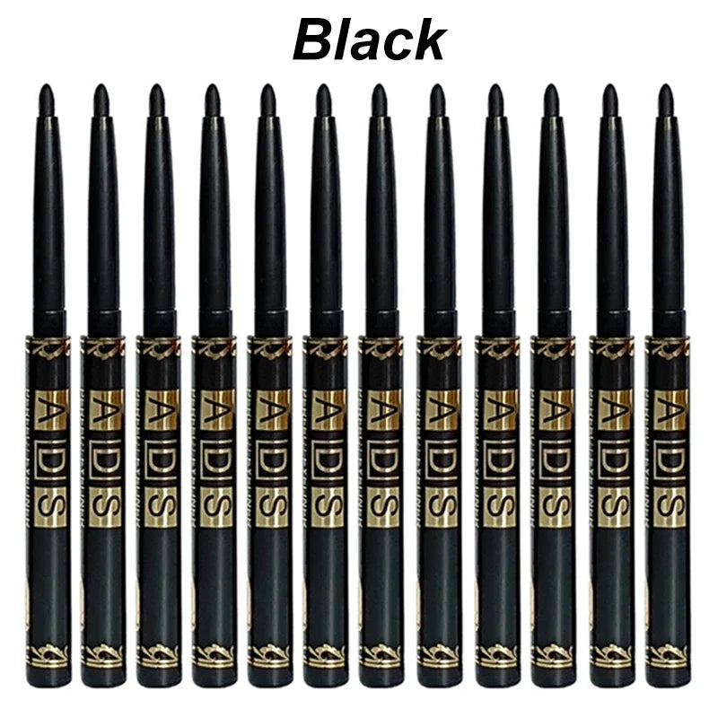 1 2 5 Waterproof Sweat-proof Black Eyeliner Pencil Eye Liner Gel Pen Zpaxo Black-12pcs