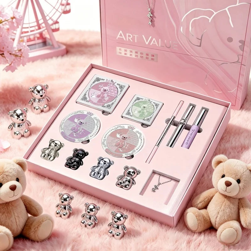 Beginner's Makeup Suit Lip Gloss Eyebrow Pencil Eye Black Dye Powder