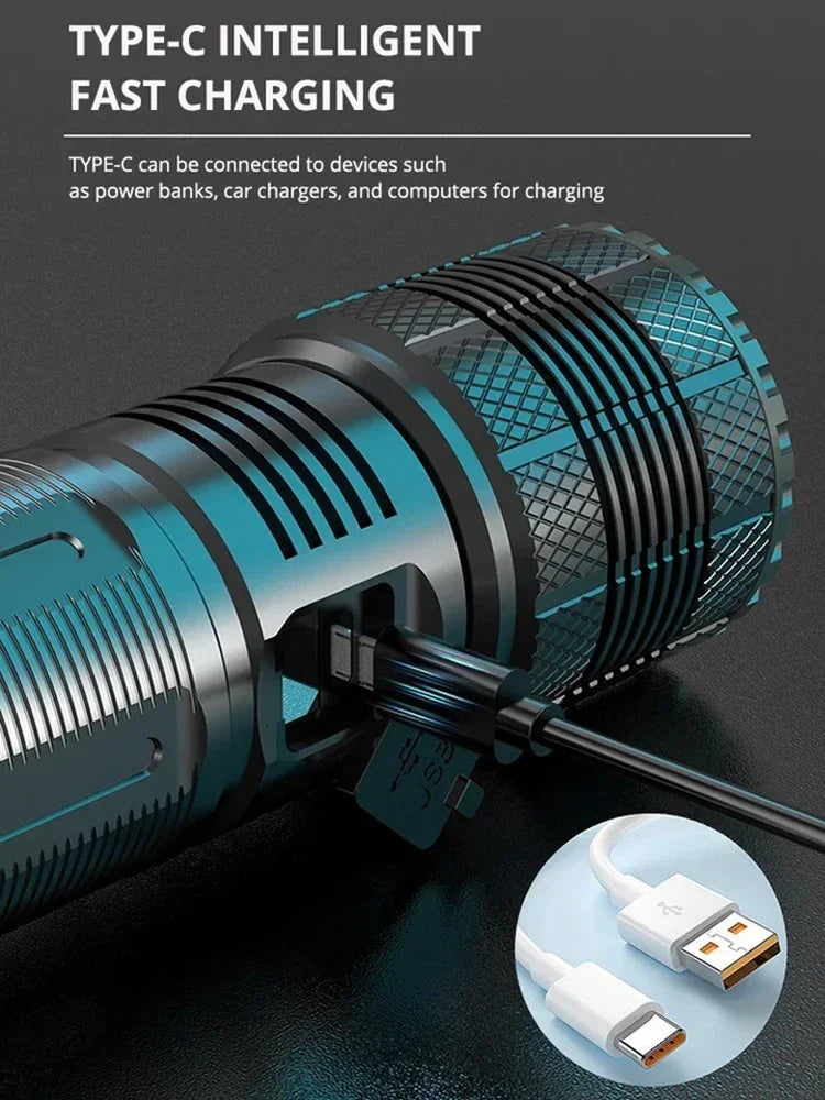ESMARTER Zoomable LED Tactical Flashlight USB-C Rechargeable