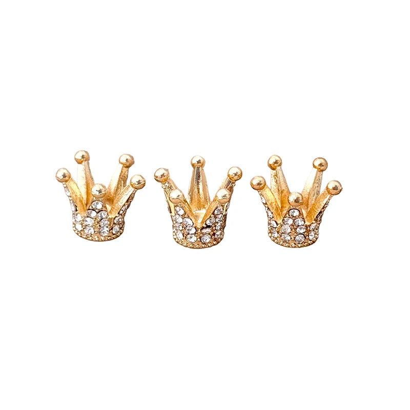 Gold Miniature Dollhouse Crown 2 Mini Alloy Rhinestone Princess Tiara Zpaxo