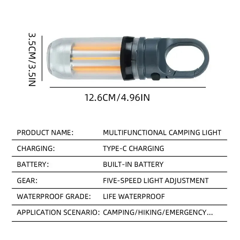 Rechargeable LED Camping Lantern – 5 Modes, IPX4 Waterproof