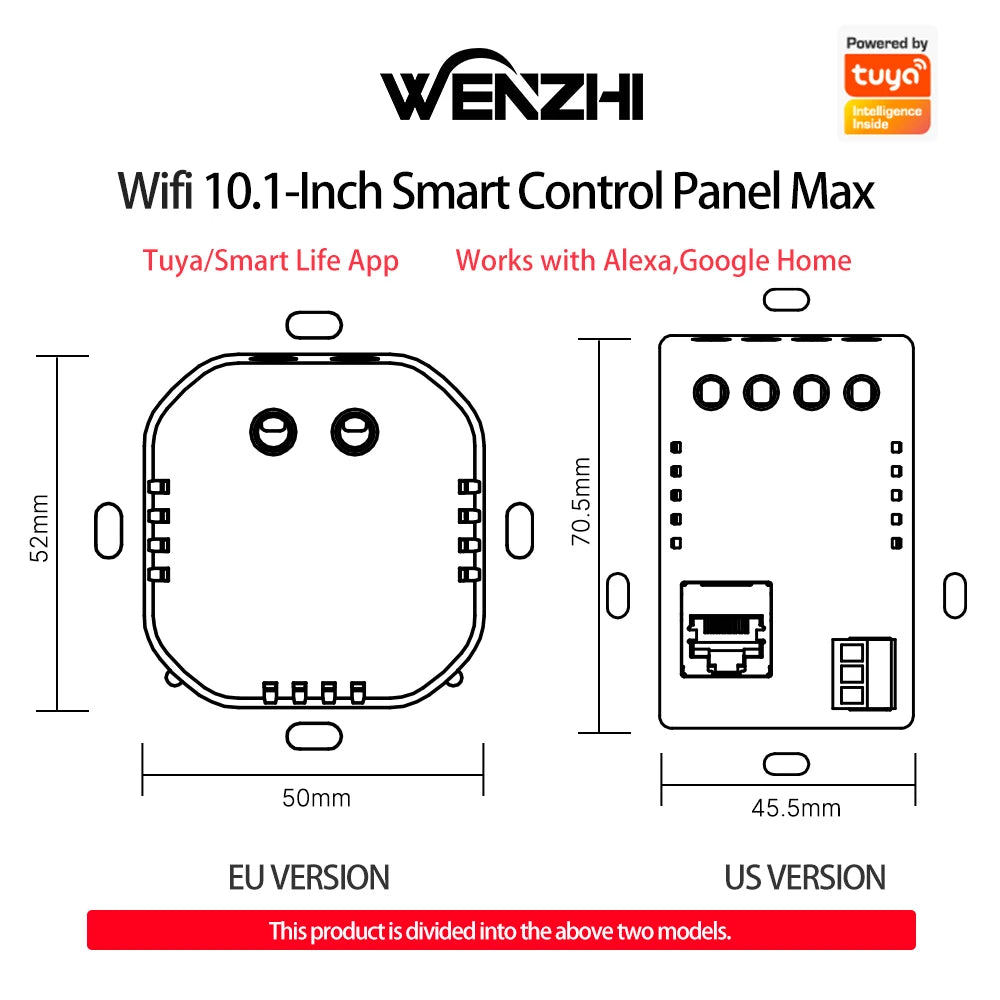 WiFi Control Panel With 2Gang Switch EU/US Type Build in ZigBee/BLE Hub Scene Screen Tuya Smart Life Home Automation Full System Zpaxo