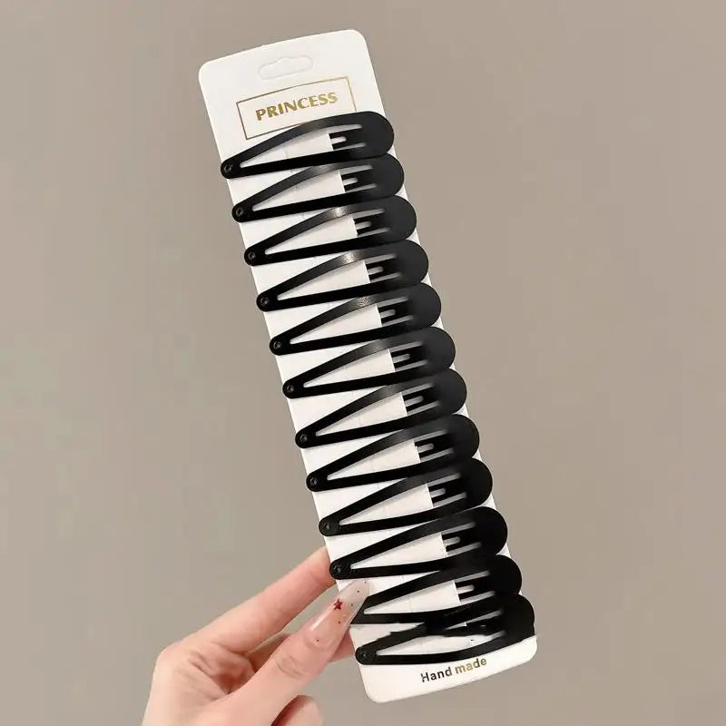 10 Matte Black Geometric Hair Pins Star Wave Square Shape Clips Daily Zpaxo A6