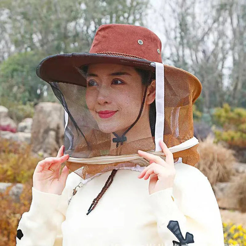 Beekeeper Protective Hat Anti Bee Fabric Nylon Net Yarn Beekeeping