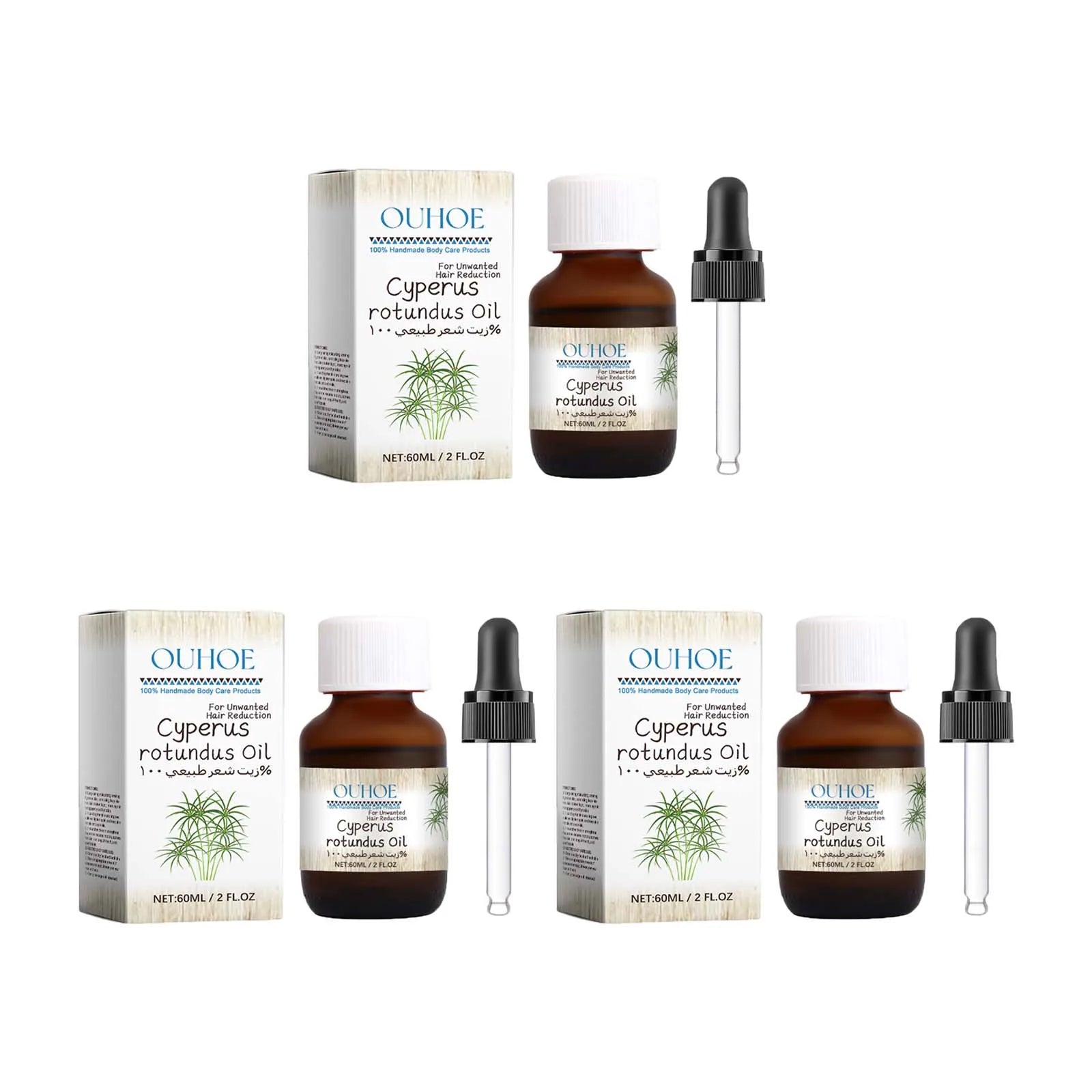 Cyperus Rotundus Hair Inhibitor Oil – Body Hair Removal Serum Hair Inhibitor Serum Zpaxo 3Pcs