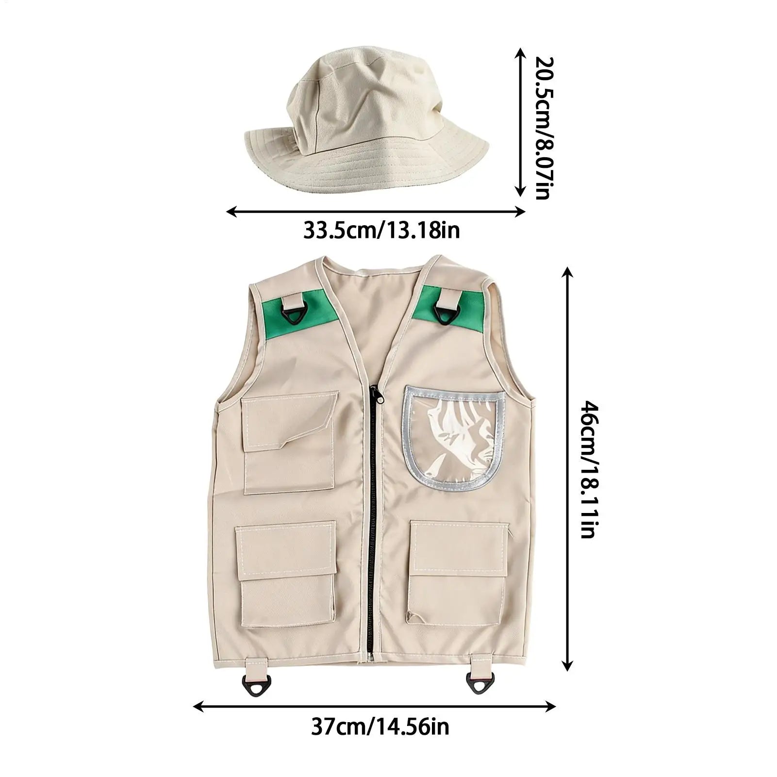 Kids Costume Vest Hat Nature Adventures Suit Dress Up Cargo Camping