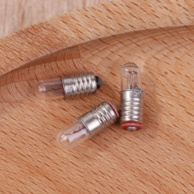 10Pcs/Lot Mini Indicator Light Bulb E5 Screw Mouth Miniature Lamp Light Bulb 6.3V 12V 24V 0.1A Small Bulb Signal Lamp Bead Zpaxo