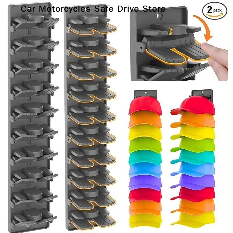 CMHat Organizer Baseball Caps Built-in Spring Clips Adjustable