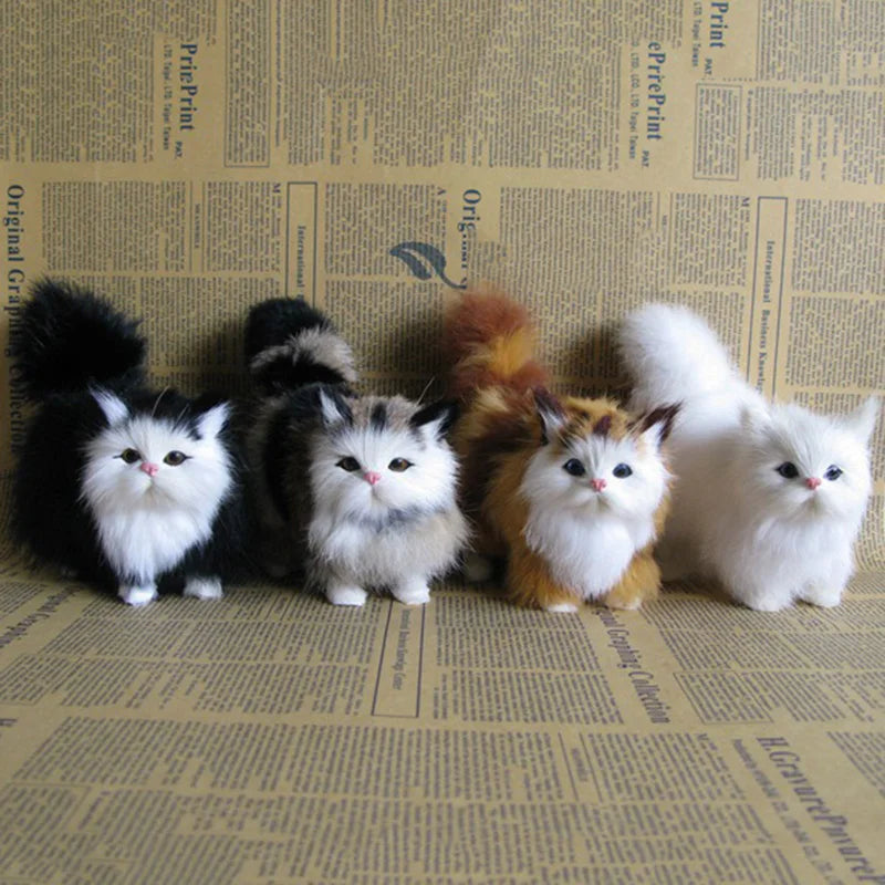 Cute Simulation Cat Plush Toys Soft Stuffed Kitten Model Fake Realist