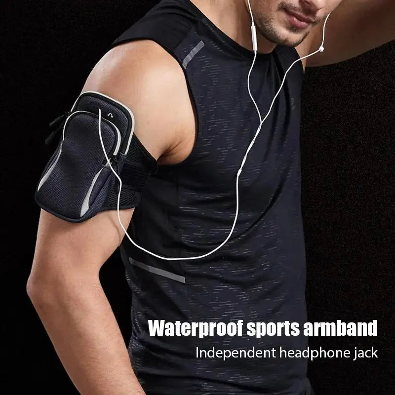 Running Phone Holder Jogging Bags for iPhone Samsung Universal 6.8" Waterproof Sports Armband Phones Arm Bag Running Accessories Zpaxo