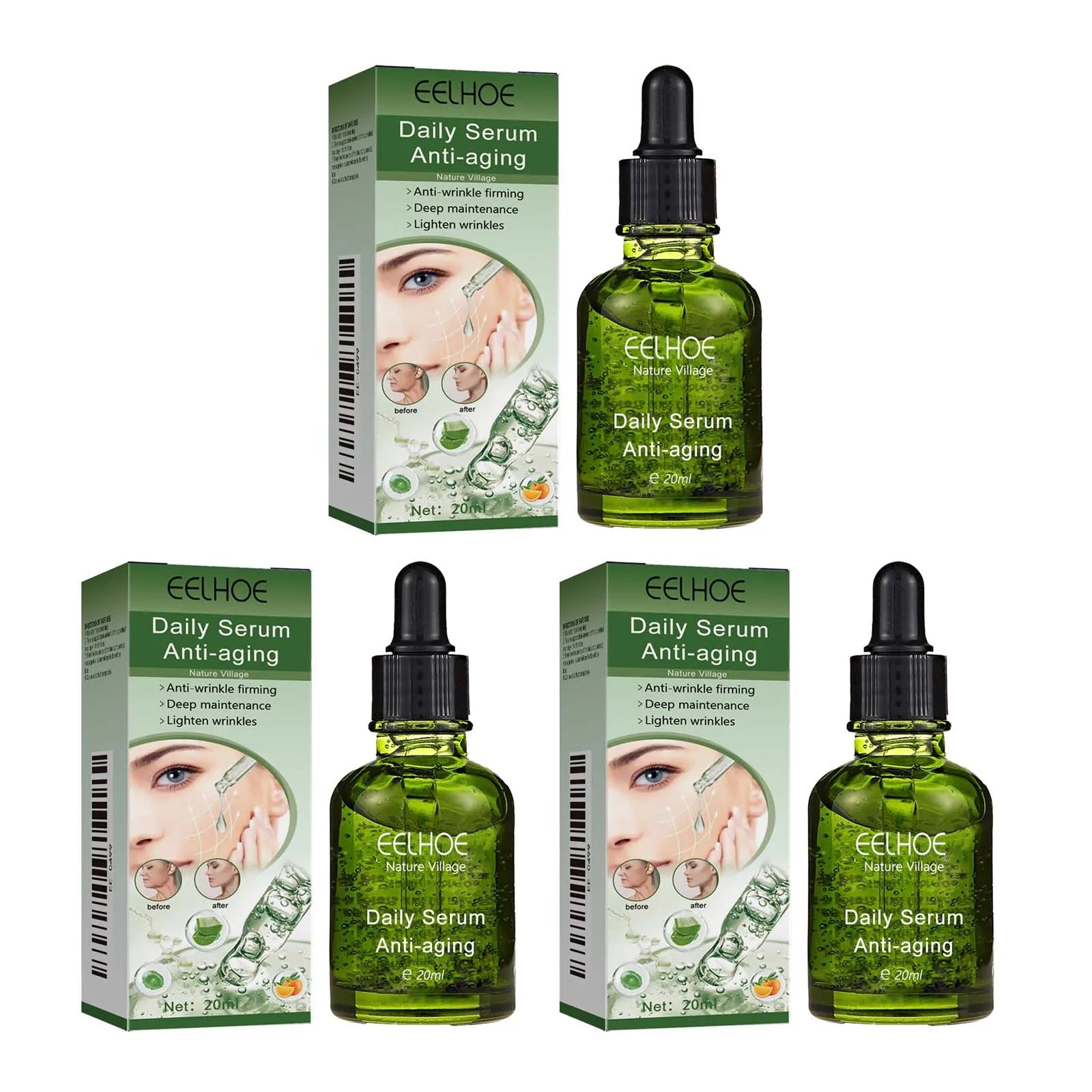 Eelhoe Lifting Firming Face Serum – Anti-Wrinkle & Brightening Lifting Face Serum Zpaxo 3Pcs
