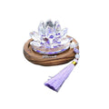 Good Luck Lotus Crystal Car Ornament Realistic Chinese Center Console Zpaxo Purple
