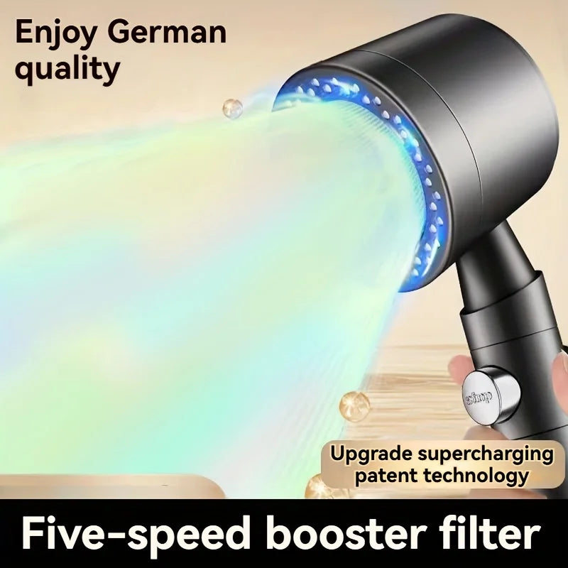 High-pressure Handheld Shower Head Built-in Filter Easy Wall-mount Zpaxo