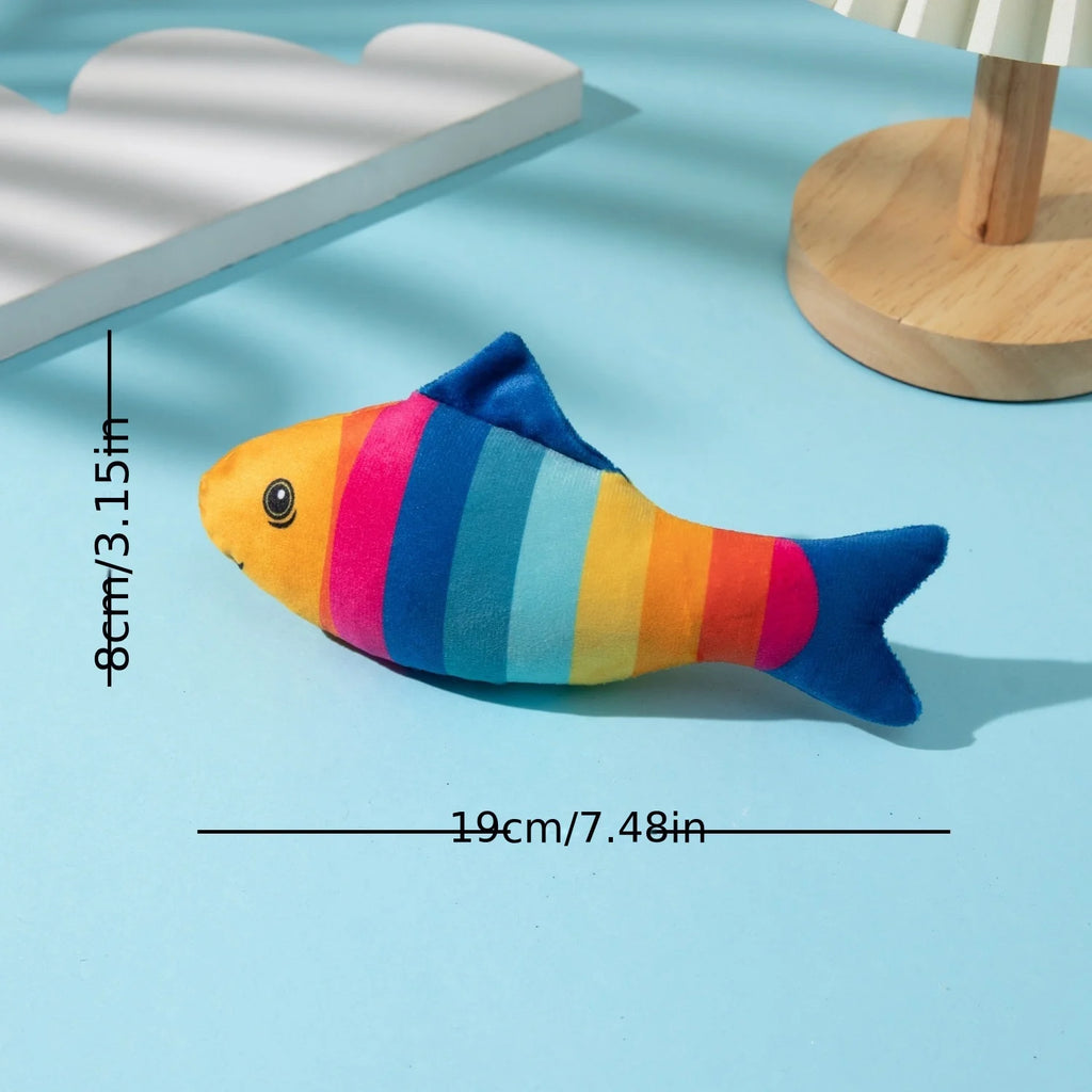 Interactive Catnip Toy Cat Grass Inside Enhance Bond Fish Shape Bite