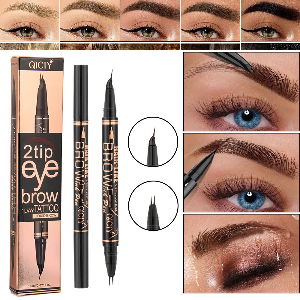 Double Ended Eyebrow Pencil Quick Shaping Waterproof Sweat Proof Zpaxo