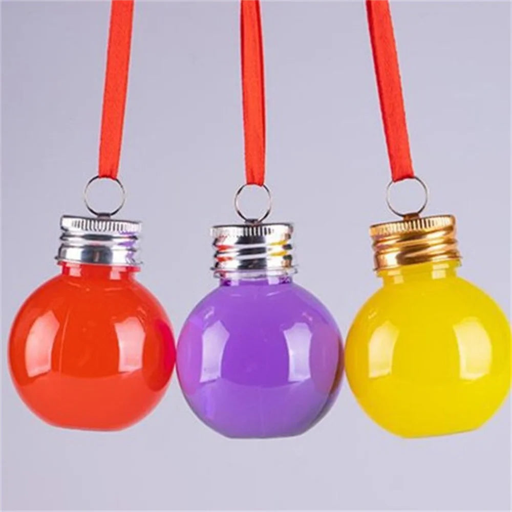 10-Pack Fillable Christmas Ball Ornaments – 50ml Clear Plastic