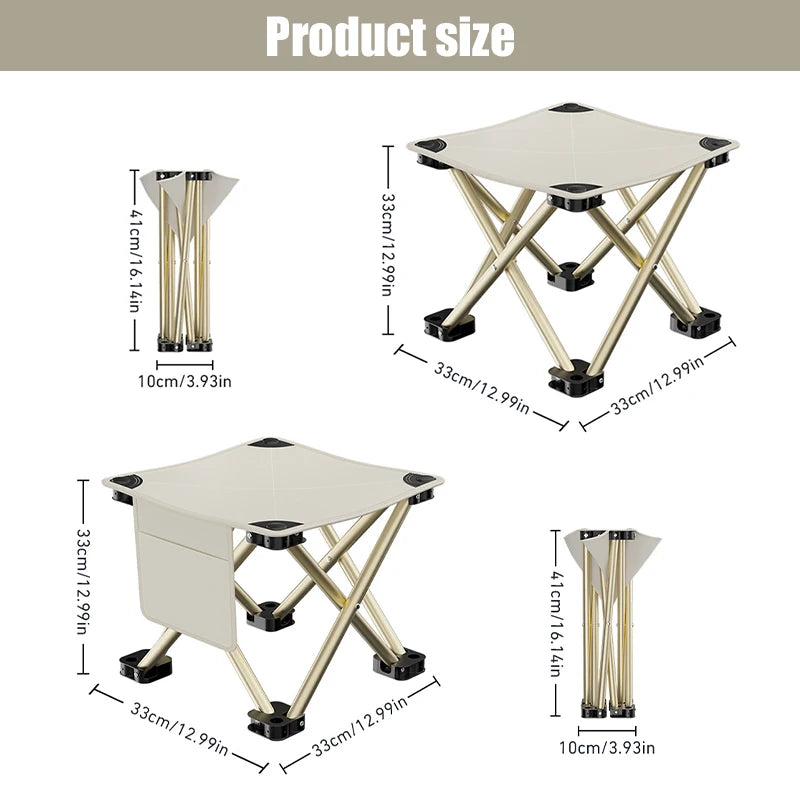 Outdoor Portable Folding Stool Camping Collapsible Foot Stool Hiking Beach Travel Picnic Fishing Seat Tools Ultralight Picnic Zpaxo As shown