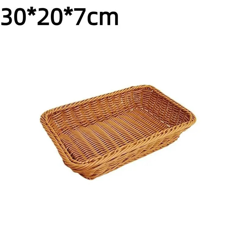 MWoven Rattan Storage Basket Sturdy Structure Large Capacity Kitchen