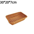 MWoven Rattan Storage Basket Sturdy Structure Large Capacity Kitchen