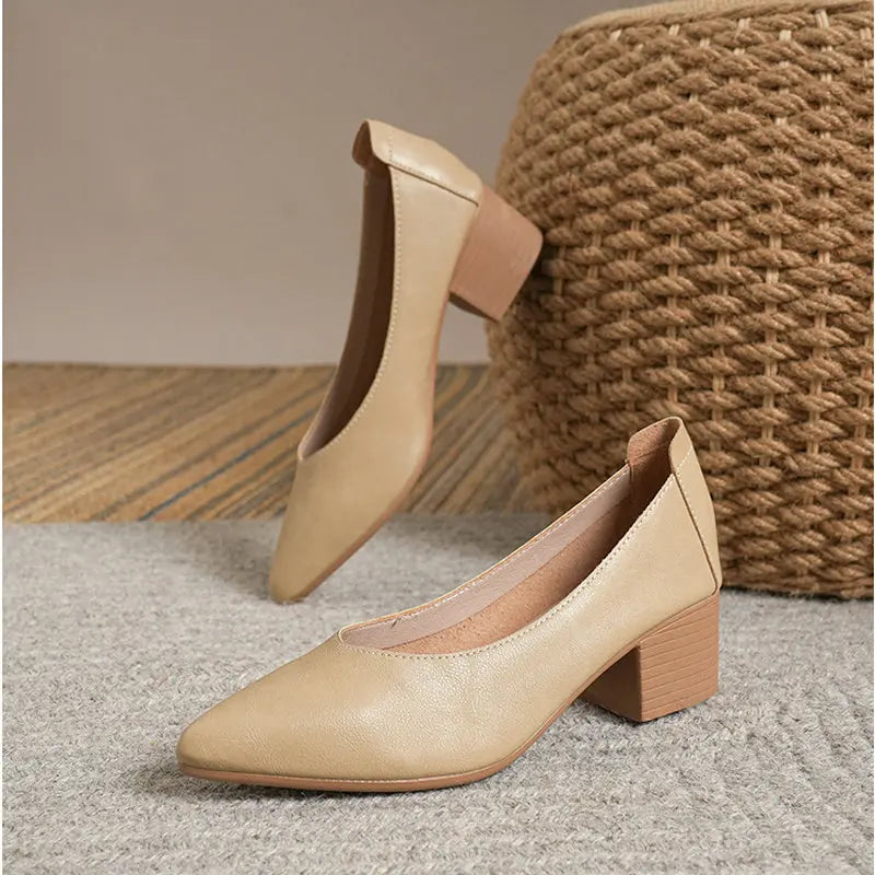 2026 New Women's Pumps Large Sizes Pointed-Toe Solid Color Women's Shallow-Mouth Comfortable Boat Shoes Zpaxo