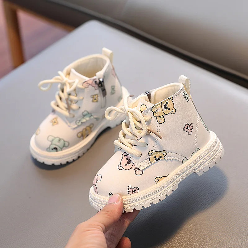 2022 Autumn Winter Kids Boots Girls Boys Warm Snow Child Short Boot Zpaxo White 27(Insole16cm)