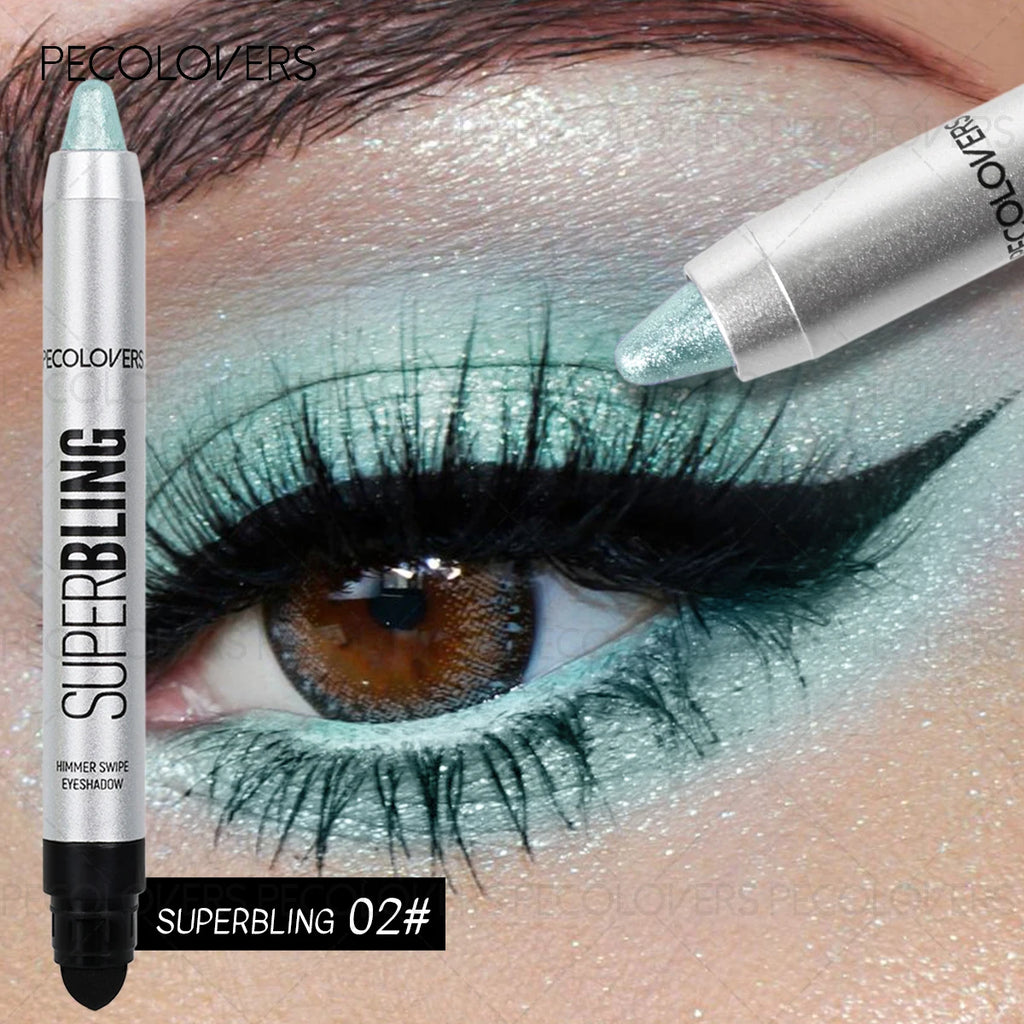 1PC Waterproof Pearlescent Eyeshadow Pencil - Smudge-proof Shimmery Shades, Brightening Eye Highlighter, Creamy Texture Zpaxo 02