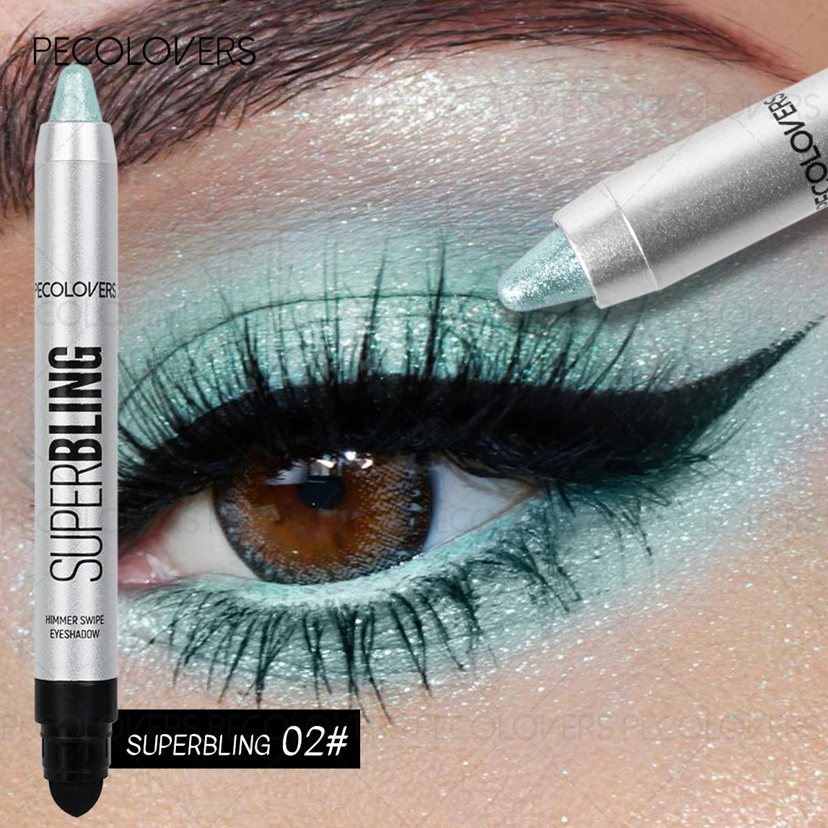 1PC Waterproof Pearlescent Eyeshadow Pencil - Smudge-proof Shimmery Shades, Brightening Eye Highlighter, Creamy Texture Zpaxo 02