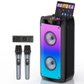 T10-TKaraoke Machine with2Wireless Microphones Portable Bluetooth