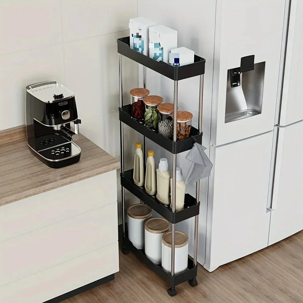 Space-saving Mobile Shelving Unitslim Rolling Storage Cart Wheels