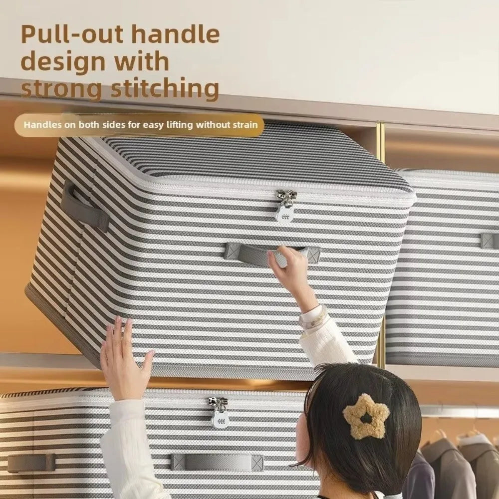 4-Pack Foldable Storage Boxes | Password Lock & Dust-Proof Zipper Foldable Storage Box Zpaxo