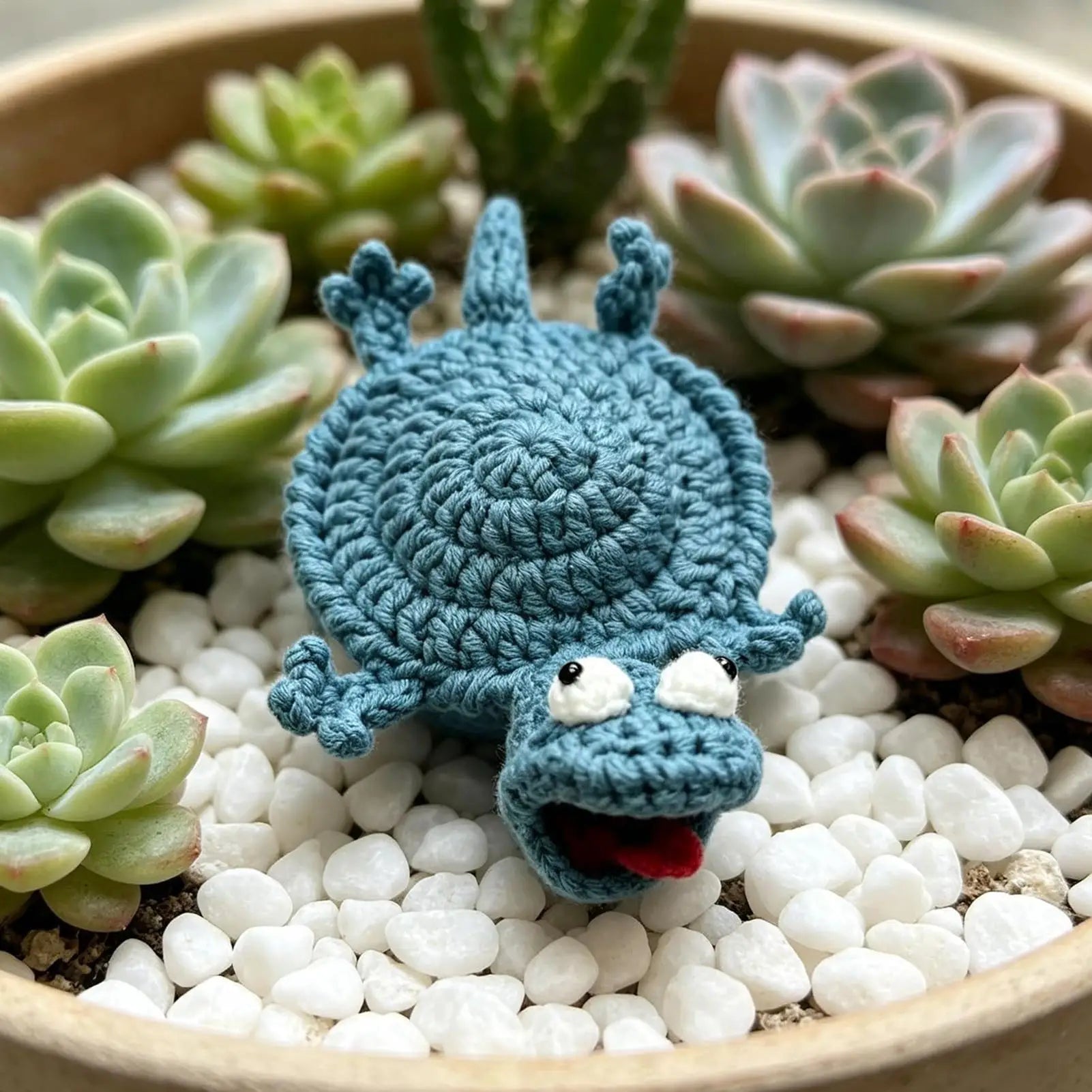 Crochet Coaster Animal-Themed Table Protection Ornament Lizard Shape Yarn Coaster for Bedroom Nightstand Birthday Party Zpaxo