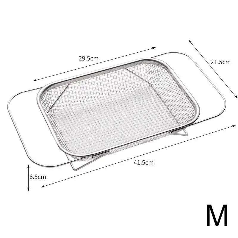 CMStainless Steel Drain Basket Kitchen Sink Retractable Vegetable Zpaxo M