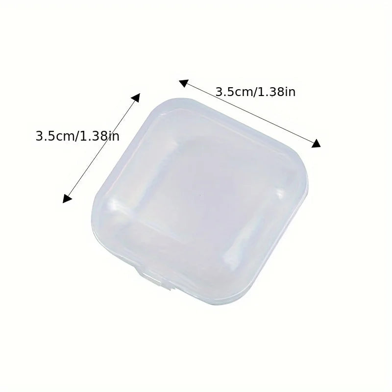 10/30/50pcs Lot Mini Square Transparent Plastic Storage Box with Hinged Lid Small Case for Pills, Dust-proof Storage Boxes Zpaxo