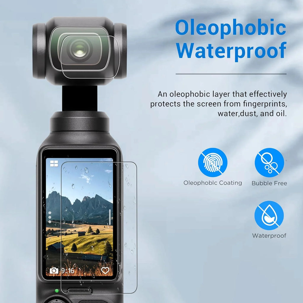1- Tempered Glass Film DJI OSMO Pocket 3 Screen Protector 9H Hardness