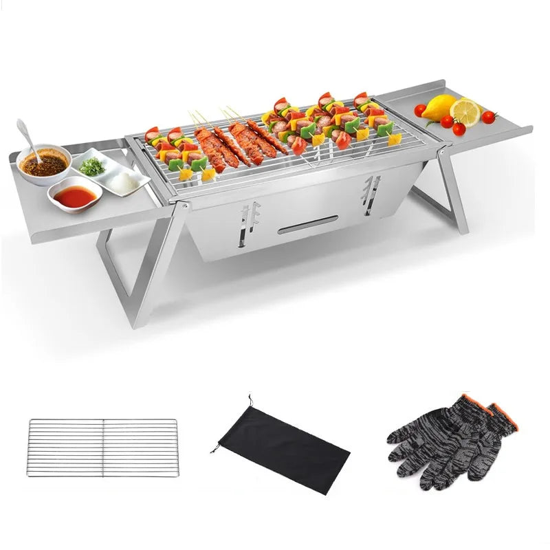 Portable Charcoal Grill Folding Barbecue Small BBQ Lightweight