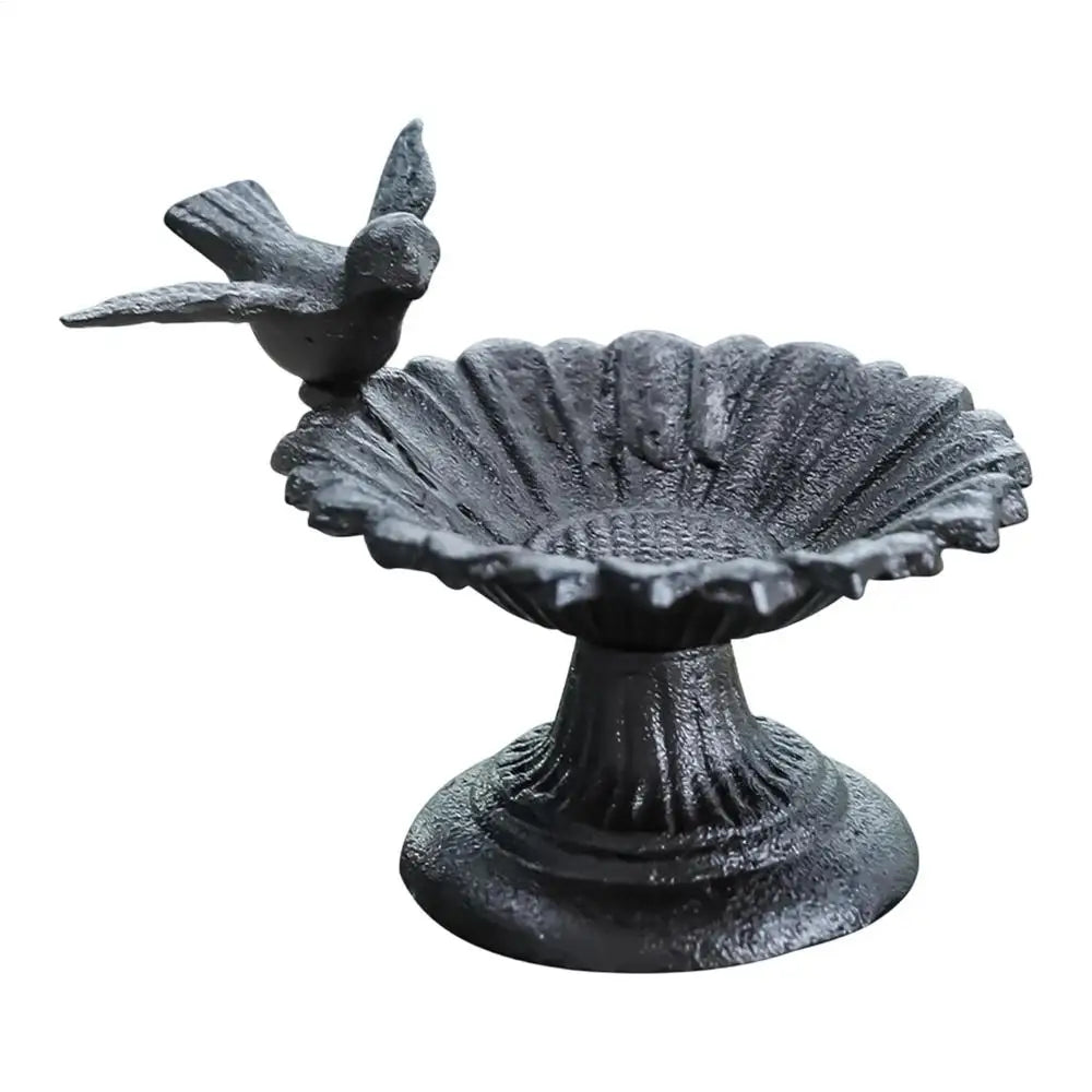 Bird Bath Decorative Metal Feeder Garden Decor Water Bowl Hummingbird