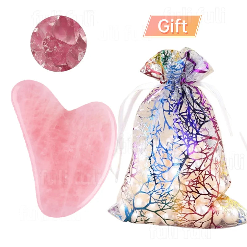Natural Rose Jade Gua Sha Gouache Scraper Massager Face Body Facial Zpaxo pink-1