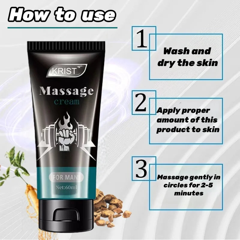 Men's Massage Cream for Intimate Experience Interactive Relaxation Fast Absorption Non-Greasy Promotes Bonding And Comfort Zpaxo