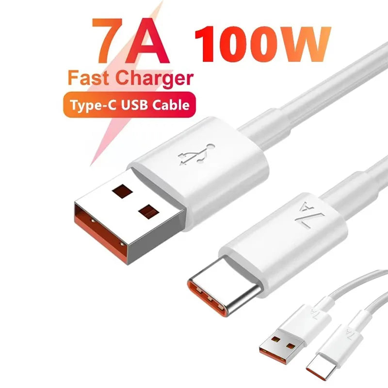 100W USB-C Fast Charging Cable 7A – Huawei Xiaomi OnePlus