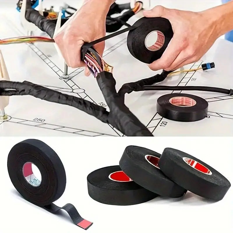 15M Auto Car Flannel Flannelette Adhesive Tape Wiring Harness Anti Rattle Self Adhesive Felt Tape Auto Repair Tools Zpaxo