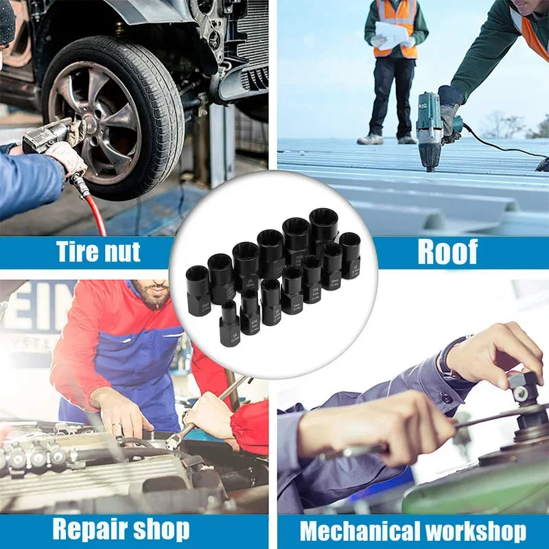 10 Impact Damaged Bolt Nut Remover Extractor Socket Tool Removal