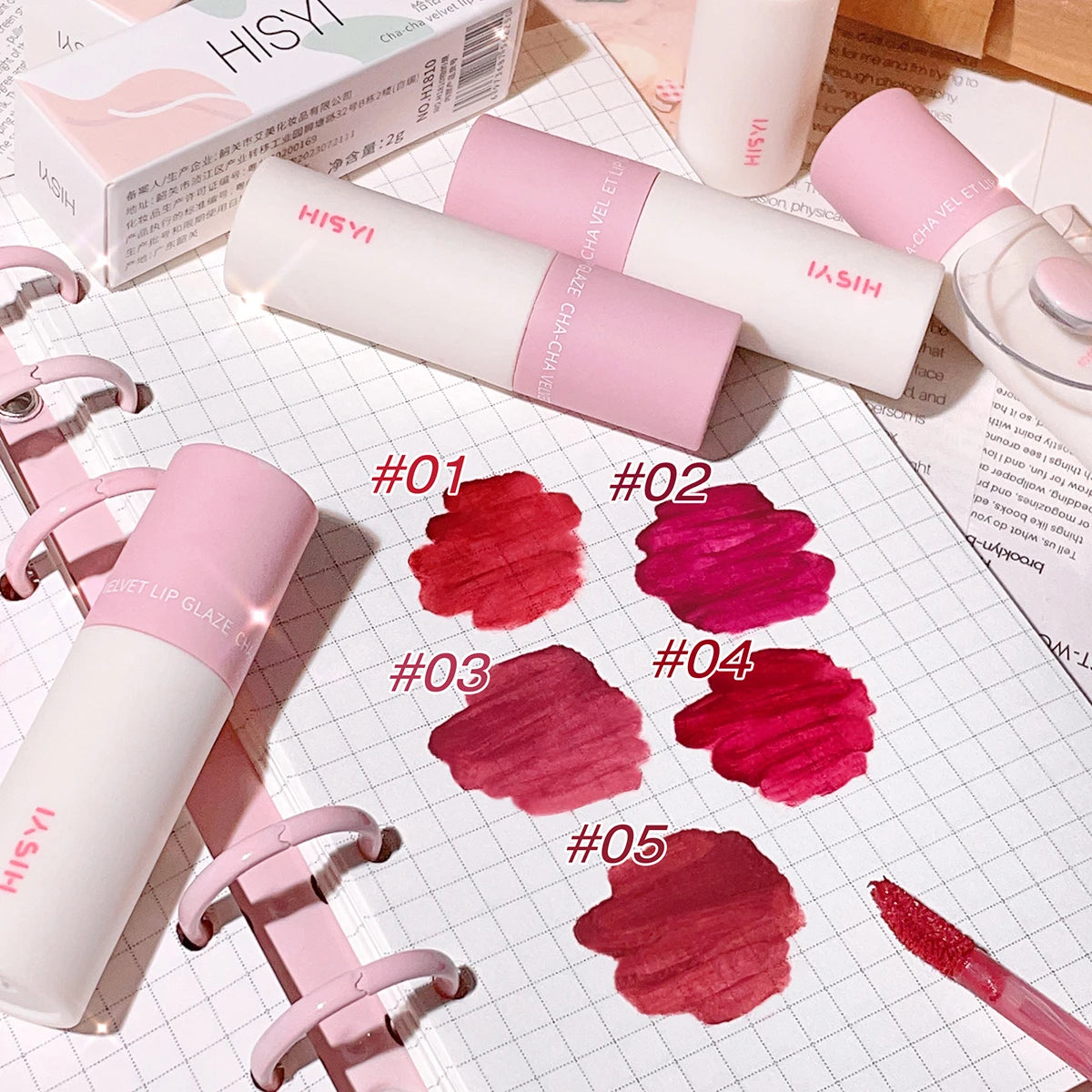 5-color Matte Velvet Lip Gloss Waterproof Moisturizing Nude Mud Zpaxo