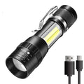 ESMARTER XPE COB LED Rechargeable Zoomable Flashlight 3-Mode