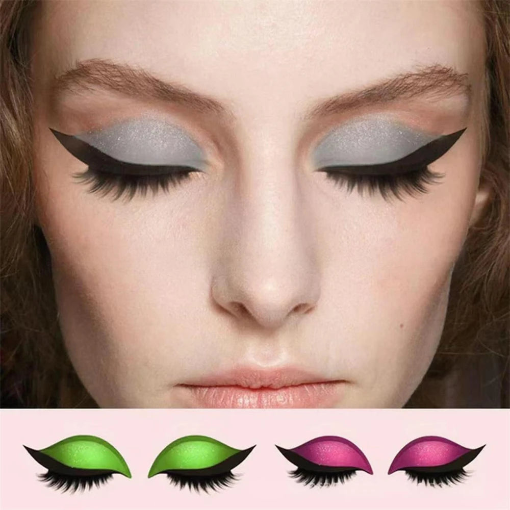 Reusable 1 Pair Lazy Eye Shadow Eyelash Patch 2-In-1 Makeup Sticker Zpaxo